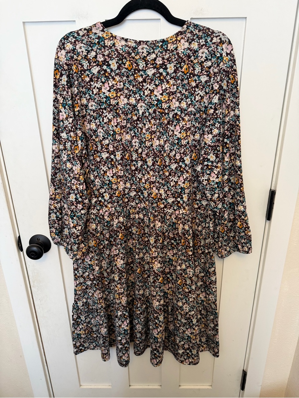 Torrid Mini Studio Knit Surplice Tiered Dress Size 2 2X Multicolor Floral Print - Picture 6 of 12